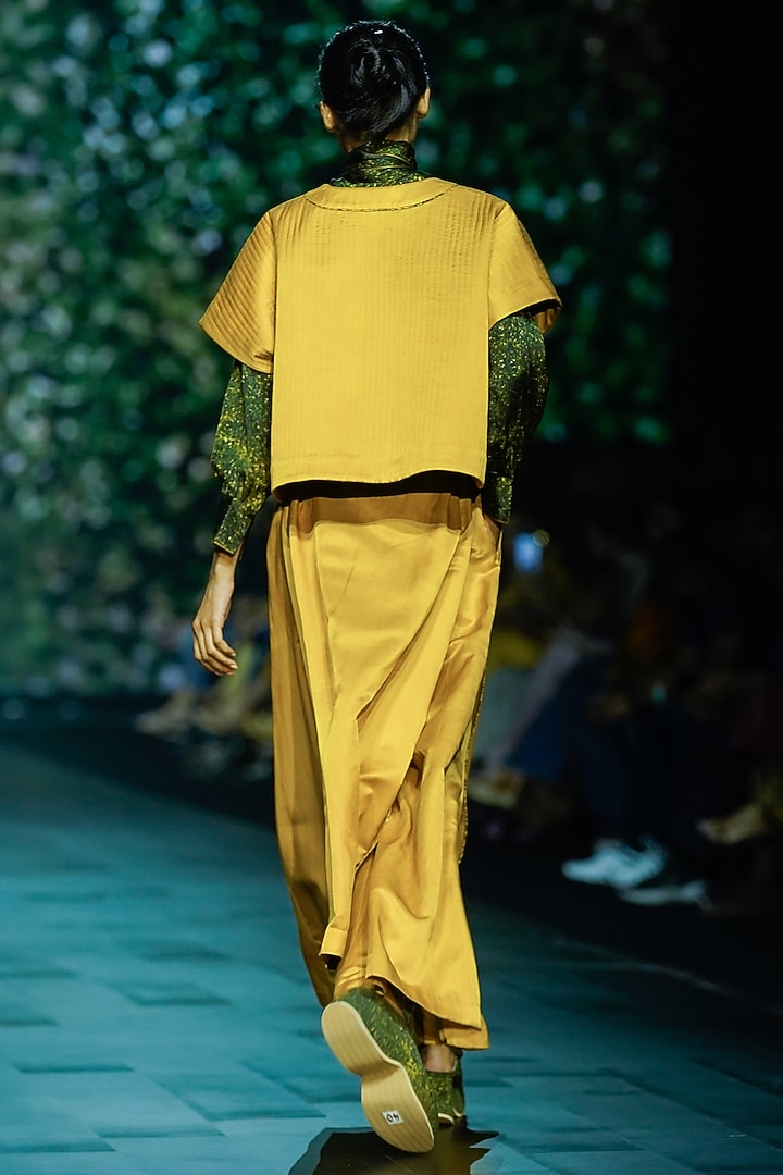 Mustard Silk Co-Ord Set by TIL BY AV - at Pernia's Pop Up Shop