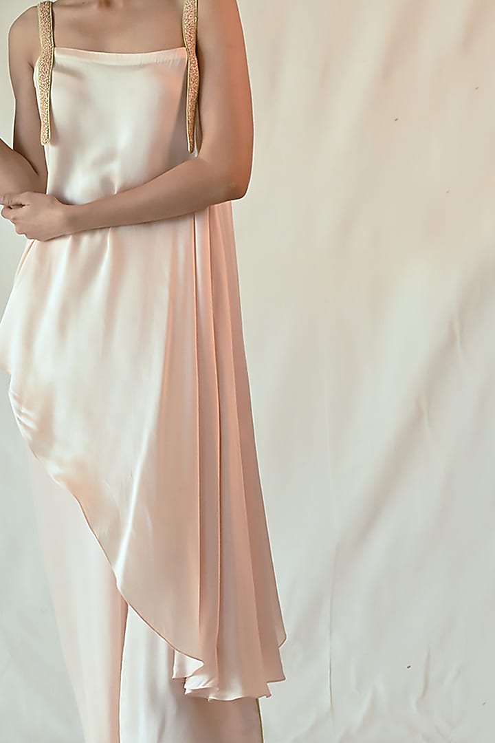 Blush Pink Cotton Satin Embroidered Co-Ord Set by TIL BY AV - at Pernia's Pop Up Shop