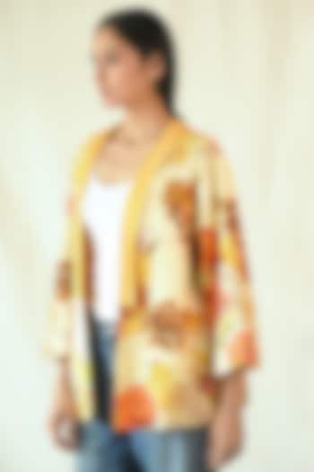 Multi-Colored Cotton Satin Printed Reversible Jacket by TIL BY AV -