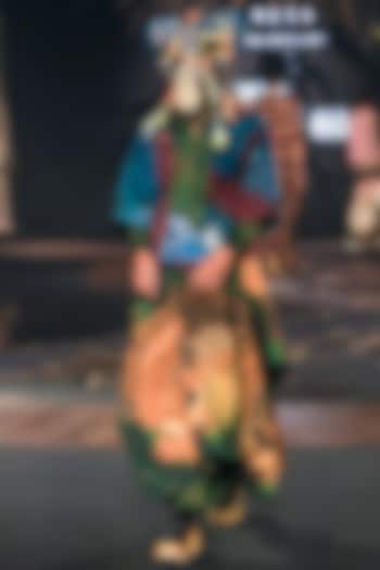 Green Cotton Modal Digital Printed Quilted Skirt by TIL BY AV - at Pernia's Pop Up Shop