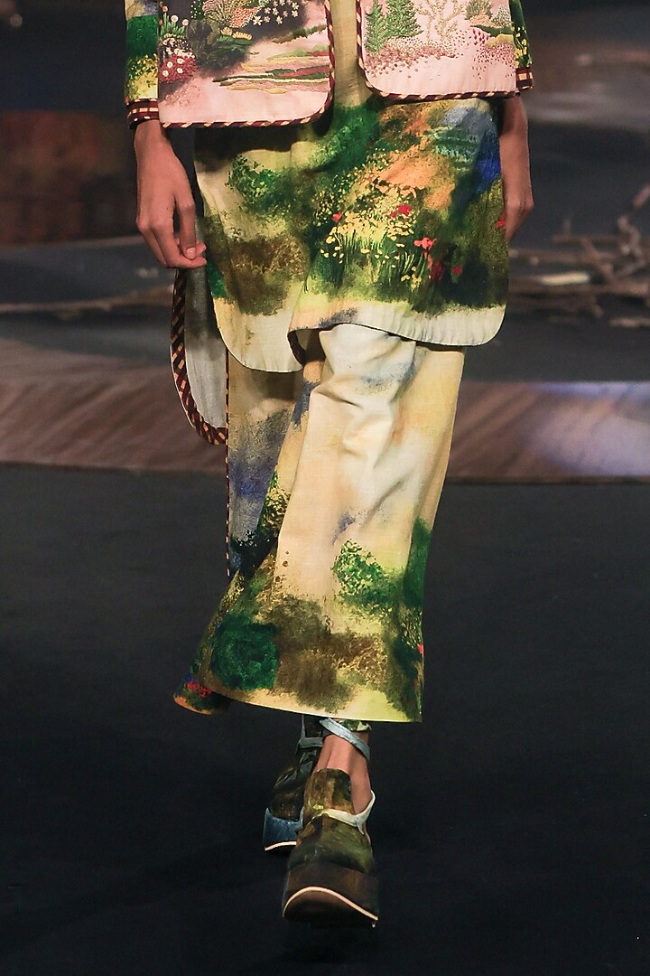 Multi-Colored Handspun Cotton Digital Printed Kurta Set by TIL BY AV - at Pernia's Pop Up Shop