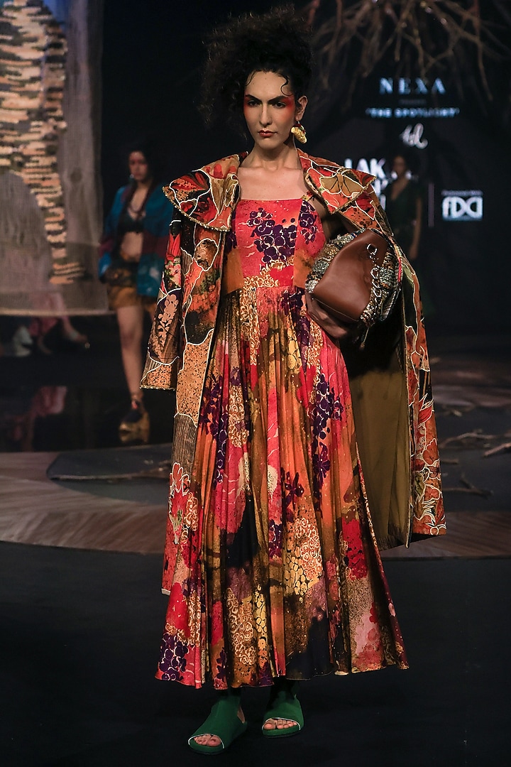 Multi-Colored Pure Cotton Silk Digital Printed Cocktail Dress by TIL BY AV - at Pernia's Pop Up Shop