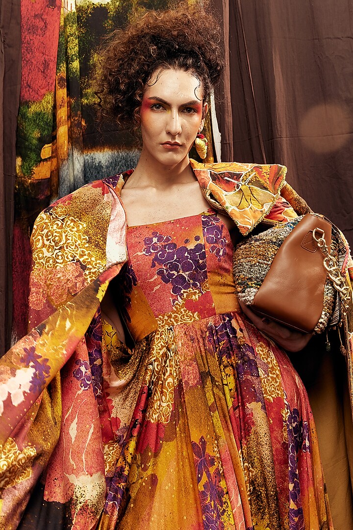 Multi-Colored Pure Cotton Silk Digital Printed Cocktail Dress by TIL BY AV - at Pernia's Pop Up Shop