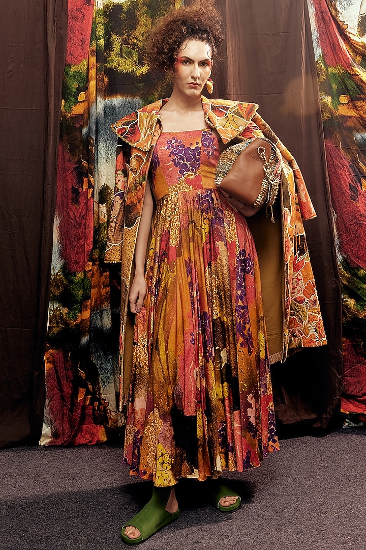 Multi-Colored Pure Cotton Silk Digital Printed Cocktail Dress by TIL BY AV - at Pernia's Pop Up Shop