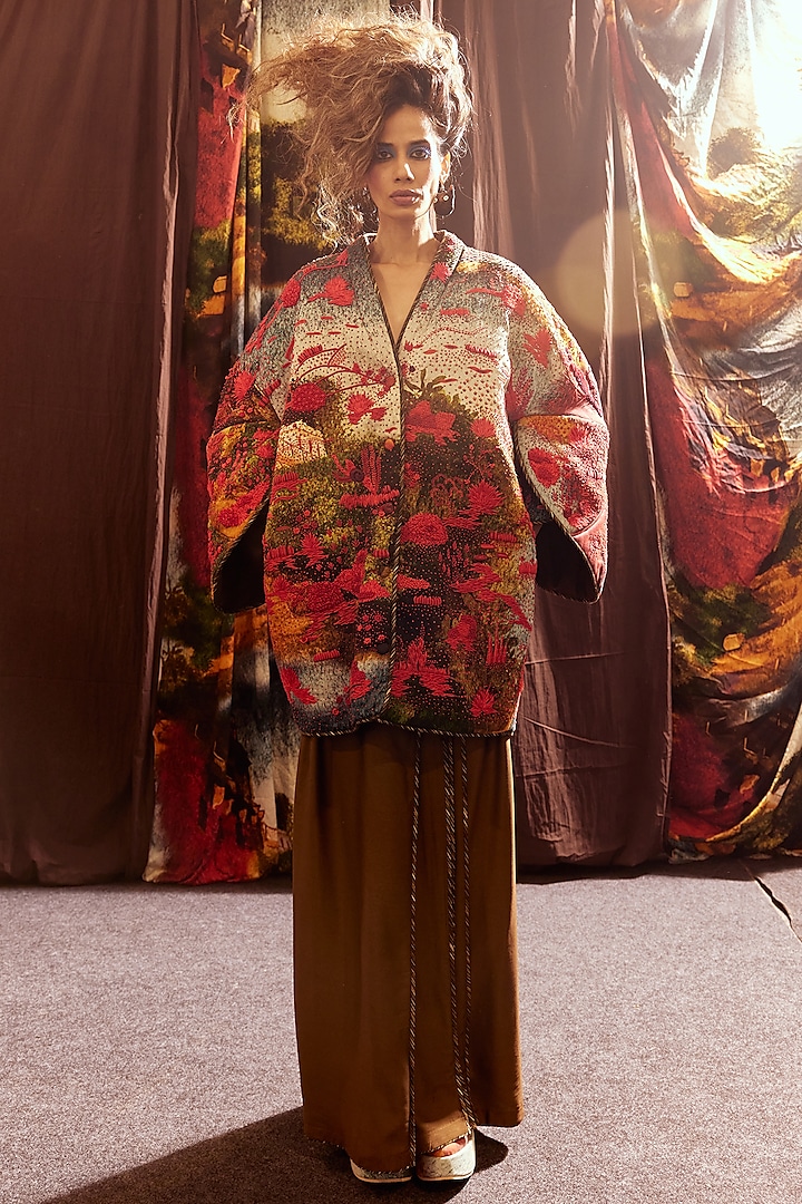 Olive Green Soft Cotton Hand Dyed Lungi Pants by TIL BY AV - at Pernia's Pop Up Shop