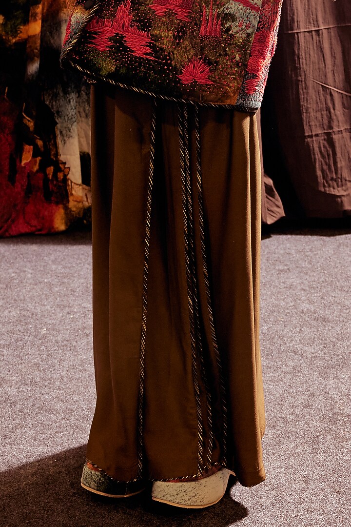 Olive Green Soft Cotton Hand Dyed Lungi Pants by TIL BY AV - at Pernia's Pop Up Shop