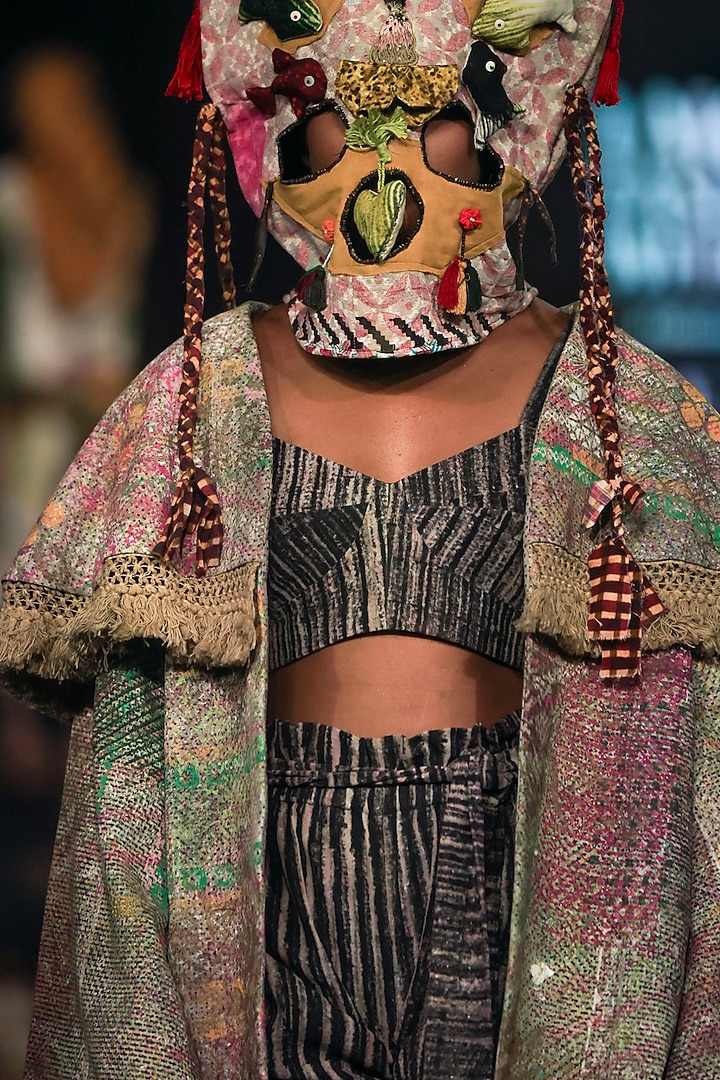 Multi-Colored Cotton Block Printed Quilted Overlay by TIL BY AV - at Pernia's Pop Up Shop