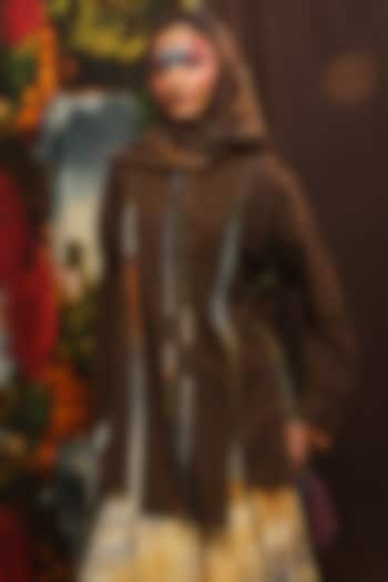 Brown Handspun Cotton Digital Printed Shirt by TIL BY AV - at Pernia's Pop Up Shop