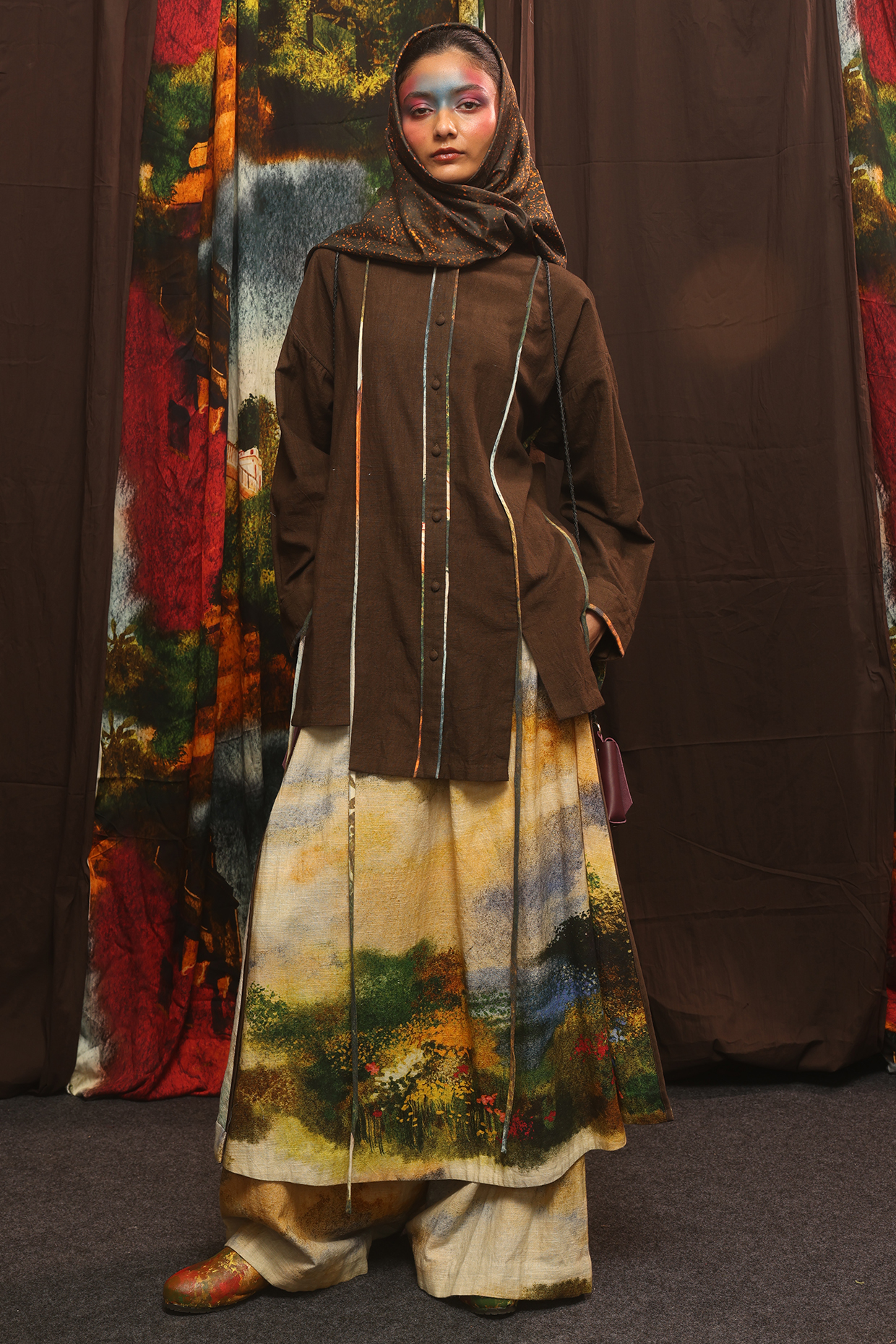 Multi-Colored Handspun Cotton Digital Printed Pants by TIL BY AV - at Pernia's Pop Up Shop