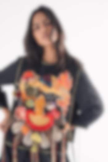 Black & Multi-Colored Upcycled Cotton Gilet by TIL BY AV - at Pernia's Pop Up Shop