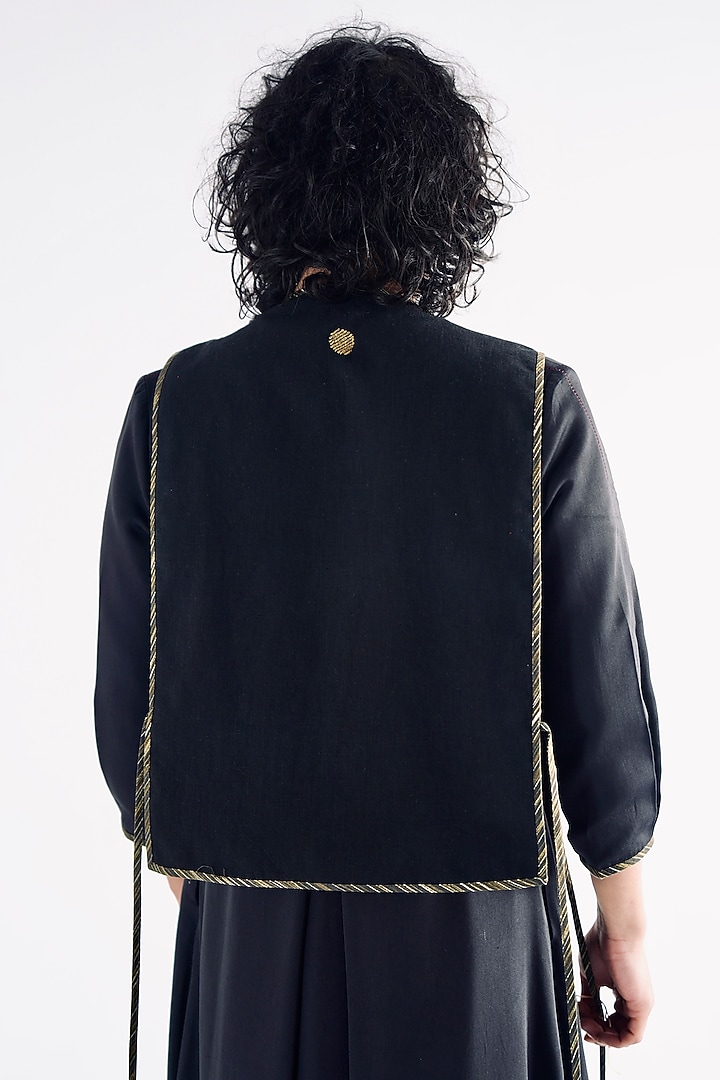 Black & Multi-Colored Upcycled Cotton Gilet by TIL BY AV - at Pernia's Pop Up Shop