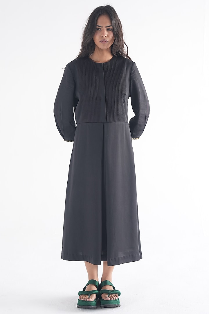 Black Cotton Modal Hand Dyed Summer Dress by TIL BY AV - at Pernia's Pop Up Shop