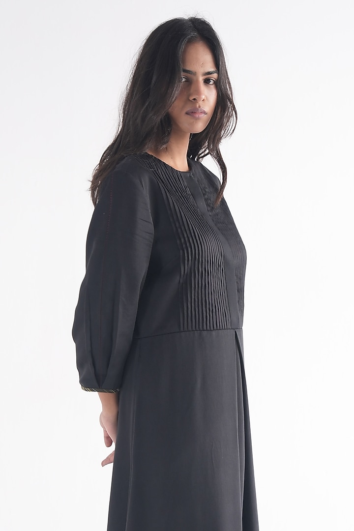 Black Cotton Modal Hand Dyed Summer Dress by TIL BY AV - at Pernia's Pop Up Shop