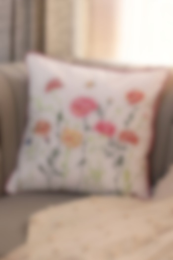 Multi-Colored Cotton Floral Printed Cushion Cover by The Blooming Bagh at Pernia's Pop Up Shop