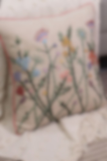 Multi-Colored Cotton Floral Printed Cushion Cover by The Blooming Bagh at Pernia's Pop Up Shop