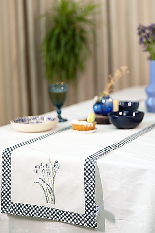 Multi-Colored Cotton Table Runner by The Blooming Bagh