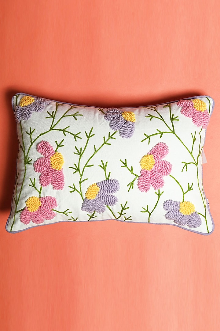 Multi-Colored Cotton Floral Printed Cushion Cover by The Blooming Bagh at Pernia's Pop Up Shop