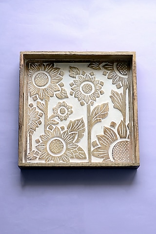 Brown Mango Wood Tray by The Blooming Bagh