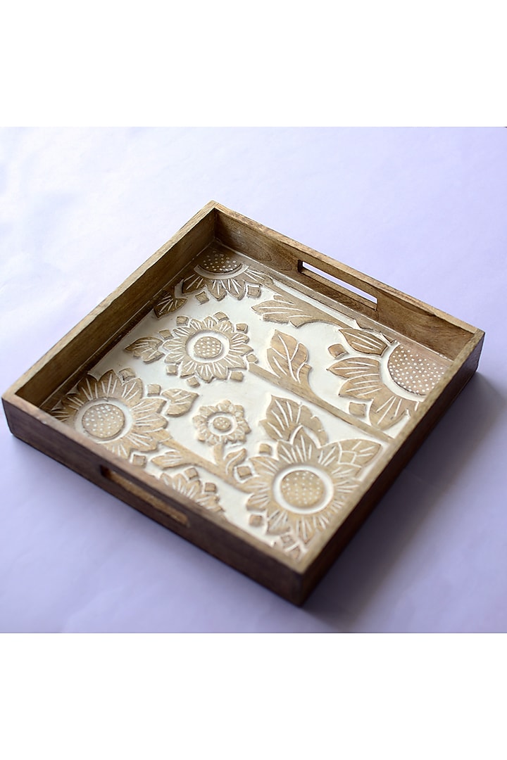 Brown Mango Wood Tray by The Blooming Bagh at Pernia's Pop Up Shop
