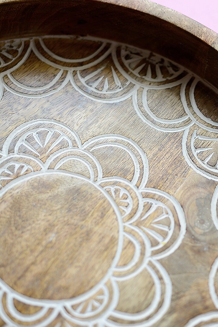 Brown Mango Wood Tray by The Blooming Bagh at Pernia's Pop Up Shop