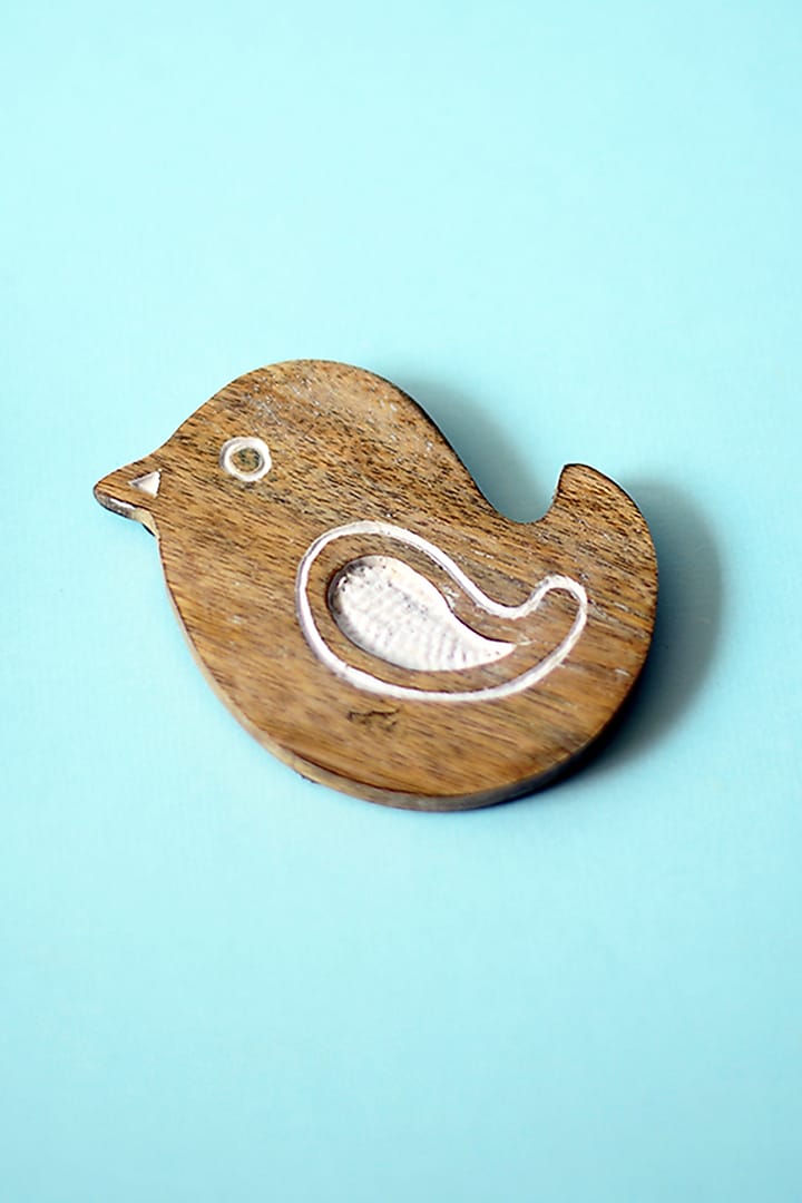 Brown Mango Wood Bird Coasters (Set of 7) by The Blooming Bagh at Pernia's Pop Up Shop