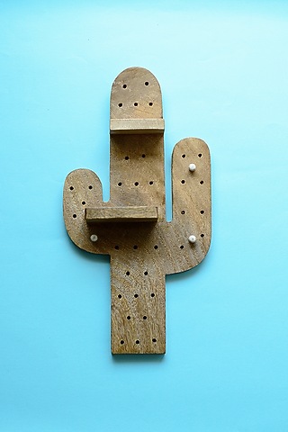 Brown Mango Wood Shelf by The Blooming Bagh