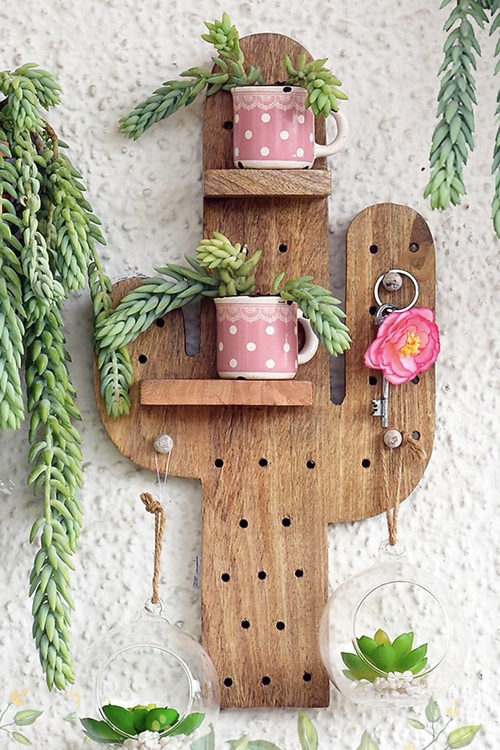 Brown Mango Wood Shelf by The Blooming Bagh at Pernia's Pop Up Shop