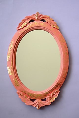 Coral Mango Wood Mirror by The Blooming Bagh