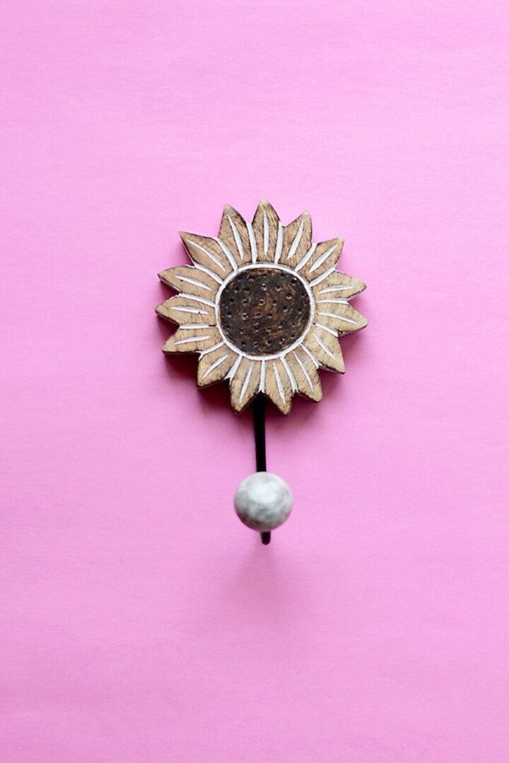 Brown Mango Wood Wall Hooks (Set of 3) by The Blooming Bagh at Pernia's Pop Up Shop