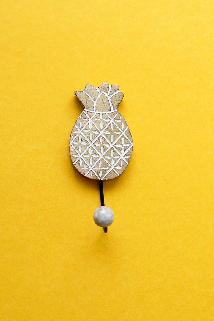 Brown Mango Wood Wall Hooks (Set of 3) by The Blooming Bagh at Pernia's Pop Up Shop