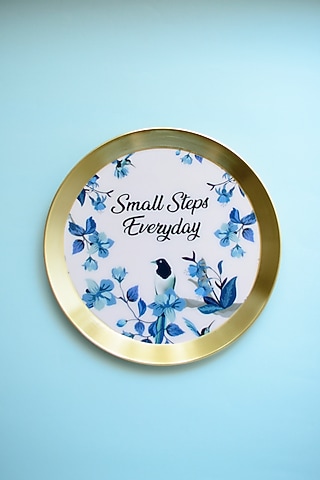 Gold Iron & Enamel Wall Plate by The Blooming Bagh