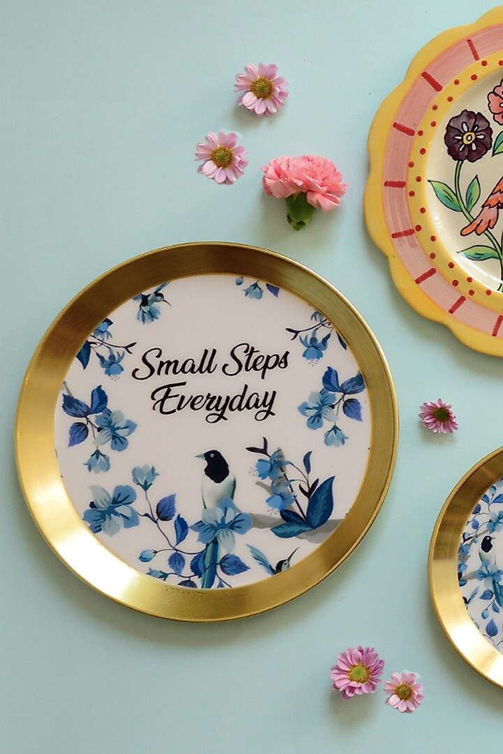 Gold Iron & Enamel Wall Plate by The Blooming Bagh at Pernia's Pop Up Shop