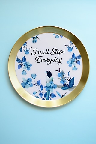 Gold Iron & Enamel Wall Plates (Set of 2) by The Blooming Bagh
