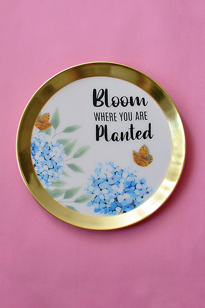 Gold Iron & Enamel Wall Plate by The Blooming Bagh at Pernia's Pop Up Shop