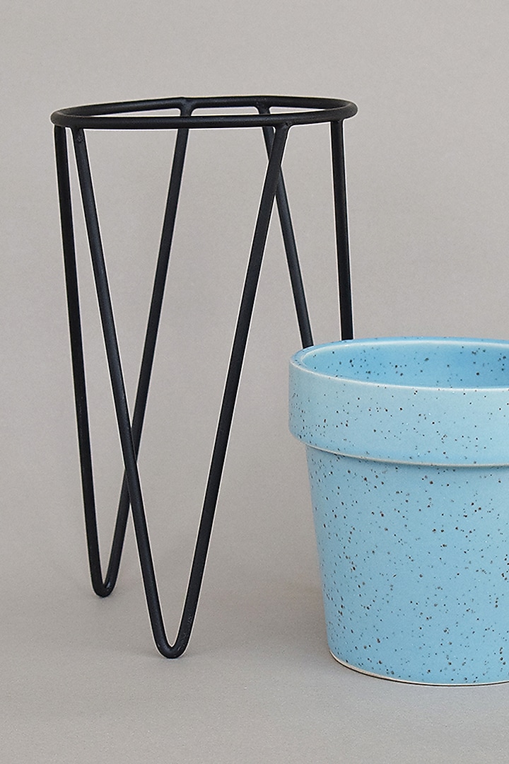 Blue Ceramic Planters (Set of 2) by The Blooming Bagh at Pernia's Pop Up Shop