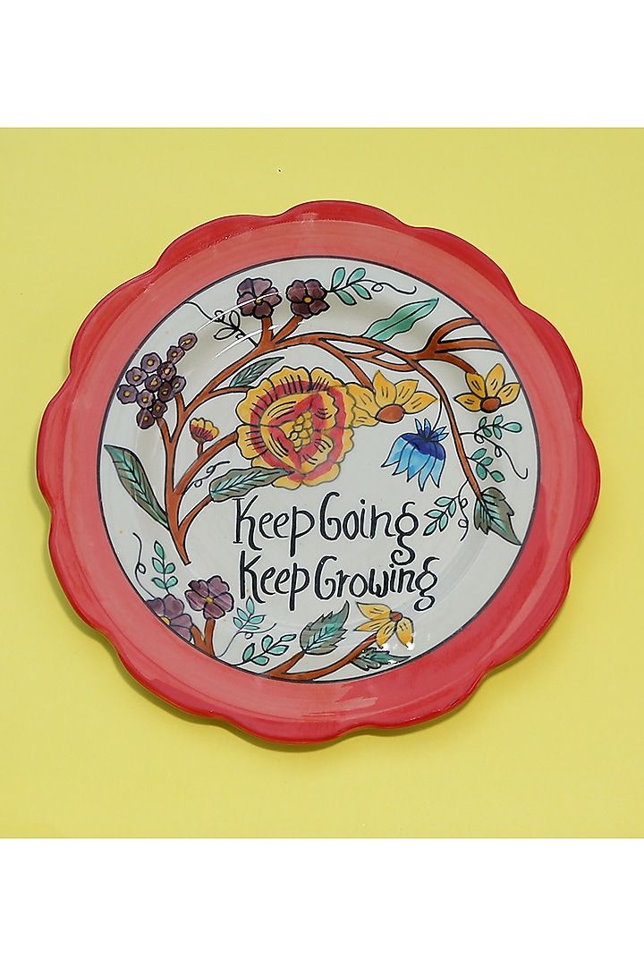 Multi-Coloured Ceramic Wall Plate by The Blooming Bagh at Pernia's Pop Up Shop