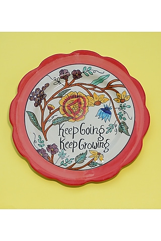 Multi-Coloured Ceramic Wall Plate by The Blooming Bagh