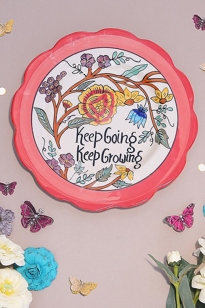 Multi-Coloured Ceramic Wall Plate by The Blooming Bagh at Pernia's Pop Up Shop