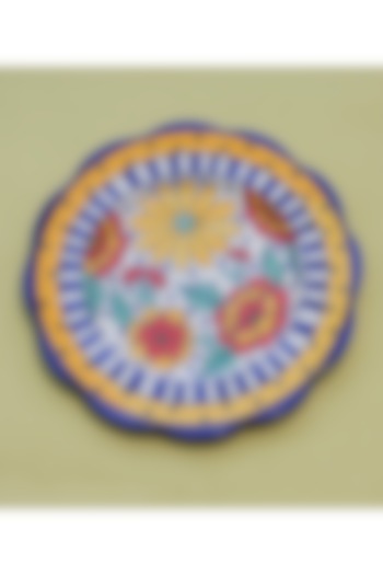 Multi-Coloured Ceramic Wall Plate by The Blooming Bagh at Pernia's Pop Up Shop