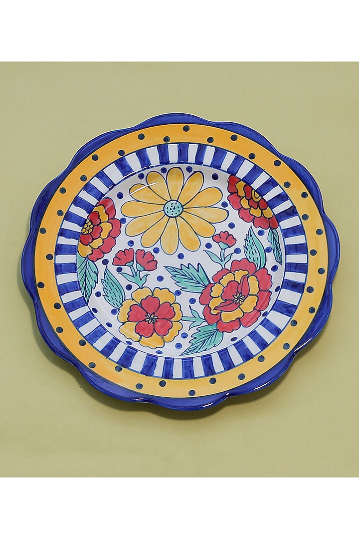 Multi-Coloured Ceramic Wall Plate by The Blooming Bagh at Pernia's Pop Up Shop