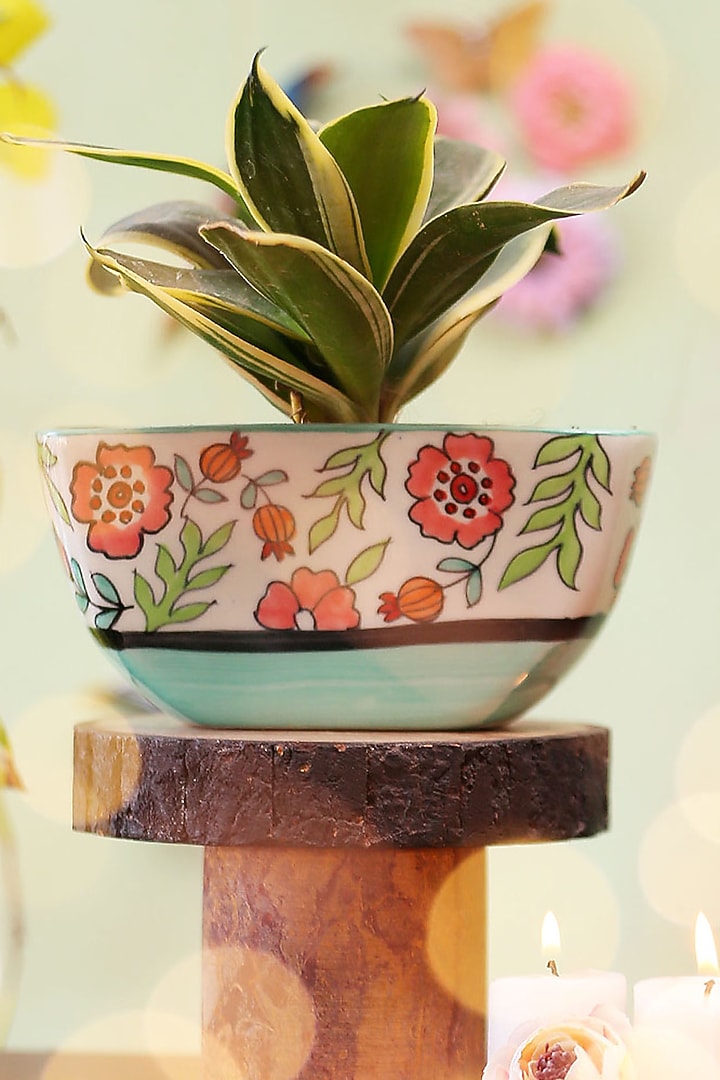 Colorful Small Ceramic Planters (Set of 2) by The Blooming Bagh at Pernia's Pop Up Shop