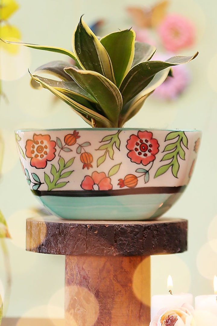 Multi-Colored Small Ceramic Planters by The Blooming Bagh at Pernia's Pop Up Shop