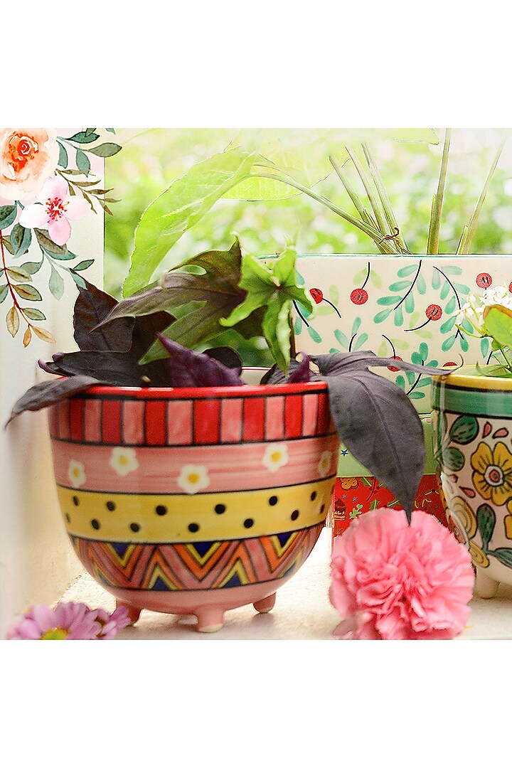 Small Succulent Ceramic Planters (Set of 2) by The Blooming Bagh at Pernia's Pop Up Shop