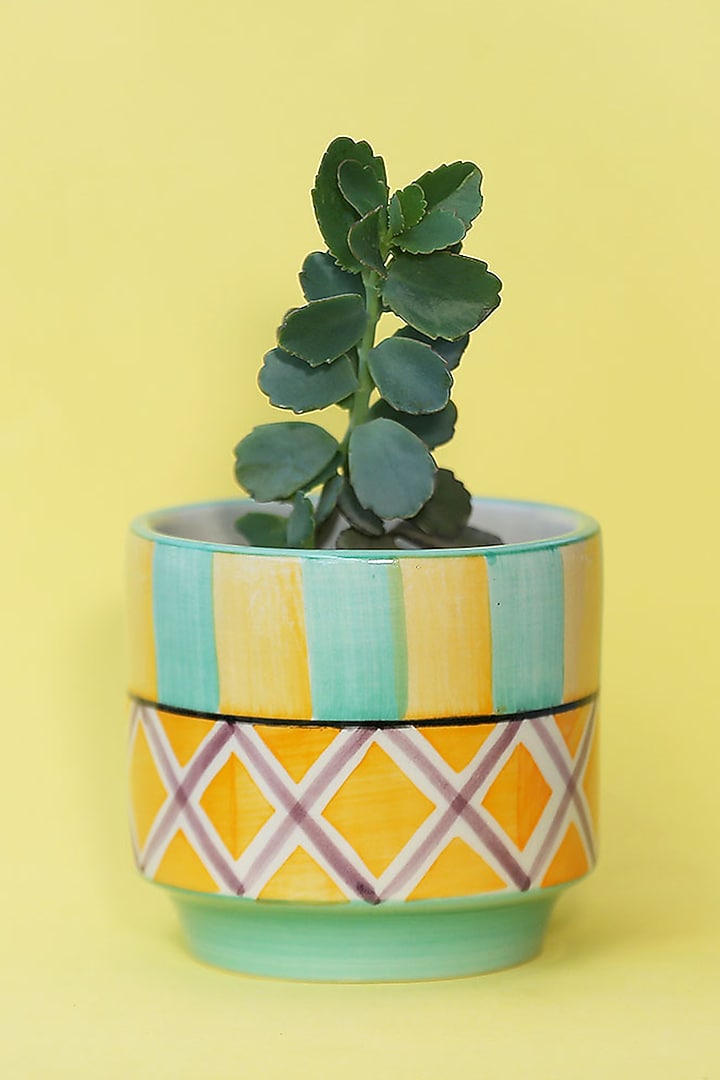 Printed Small Ceramic Planters by The Blooming Bagh at Pernia's Pop Up Shop
