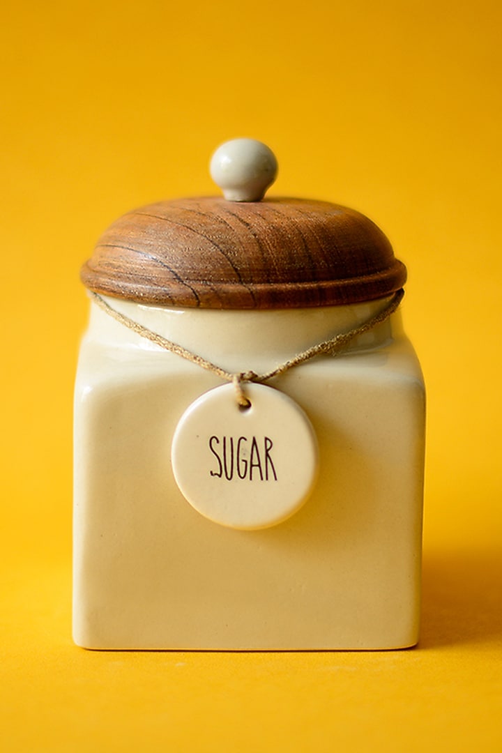 White Ceramic Jars (Set of 3) by The Blooming Bagh at Pernia's Pop Up Shop