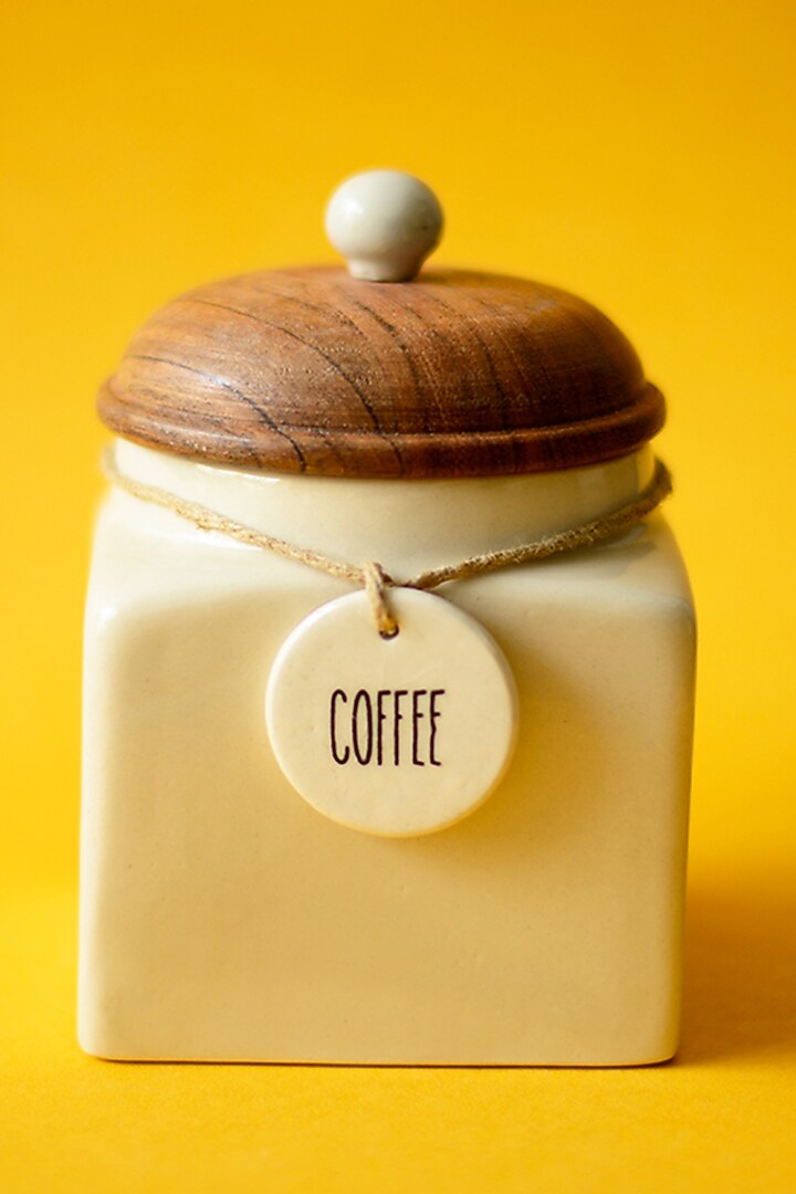 White Ceramic Jars (Set of 3) by The Blooming Bagh at Pernia's Pop Up Shop