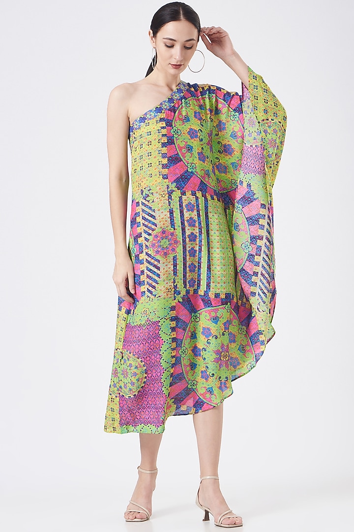 Multi-Coloured Silk Dress by The Boozy Button