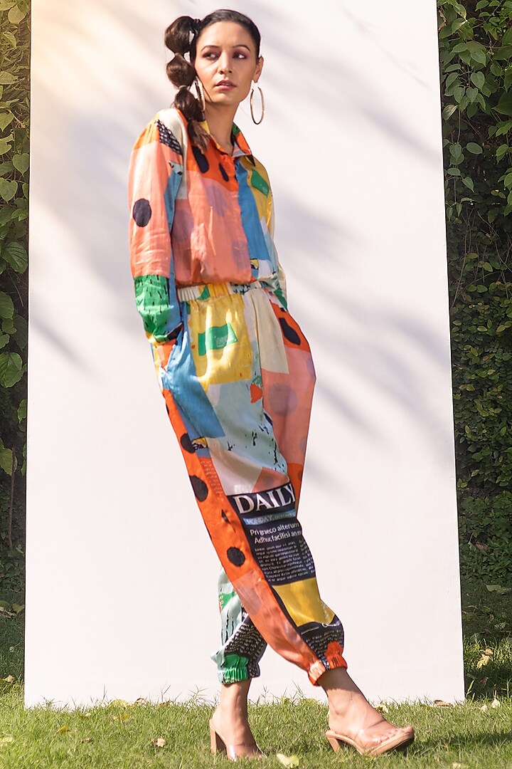 Multi-Colour Track Pant Set by The Boozy Button