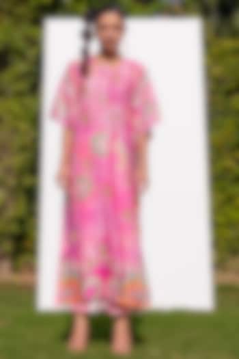 Baby Pink Kaftan Set With Print by The Boozy Button