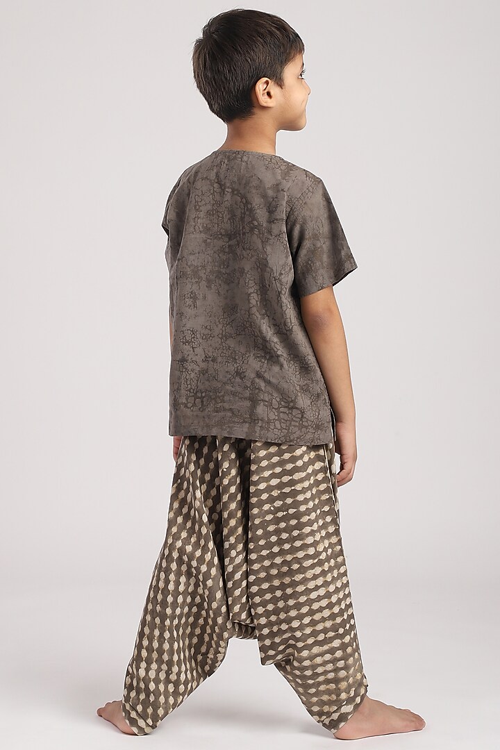 Brown Cotton Harem Pant Set by The Baby Label at Pernia's Pop Up Shop